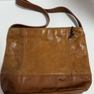 The Sak De Young Hobo Bag in Tobacco Embossed Leather Shoulder Bag